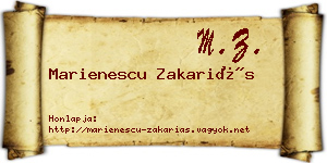 Marienescu Zakariás névjegykártya